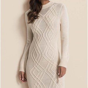 Venus Cable Knit Sweater Dress, Size M